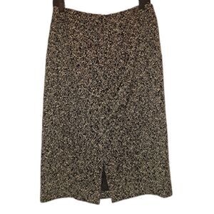 Talbots Petites Wool Blend Black‎ And White Midi Skirt, Size 8